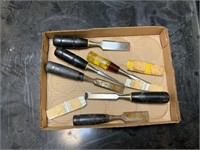 Collection of wood chisels