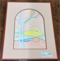 Pink Abstract by Alice Miller framed and matted