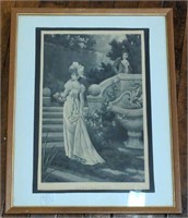 Framed etching of H. Baldry admiration 15"x19"