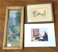 Flat of framed wall art Of various sizes from