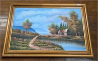 Framed oil on canvas signed W Anderson