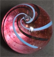 Glass Paperweight Signed "Redington" 3"