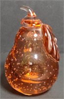Glass Paperweight Red Pear Maxwell Crystal