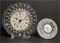 Glass Table Clocks Paperweight Staiger 5" & 3"