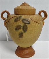 Pottery Vase Leaves Signed "Weller Pottery" 8"