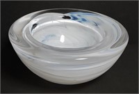 Art Glass Bowl Kosta Boda Atoll 7" Diameter