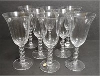 Lot Glass Wine Goblet Candlewick Stems 7.5"