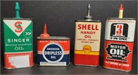 Vtg Mini Oil Cans Metal Shell 3-In-One Sae 20