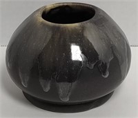 Pottery Bowl Vase Signed "IVP" 3"
