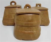 Pottery Pots w/ Lids 5" to 6"