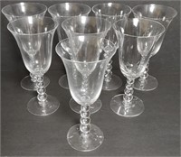 Lot Glass Wine Goblets Candlewick Stem 7.5"