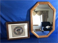 27X19 INCH MIRROR AND A NICE ART PIECE FROM
