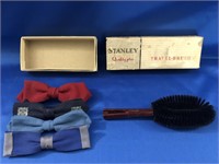 VINTAGE BOWTIES AND TRAVEL BRUSH