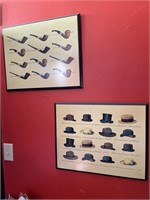 Hat and Pipe Wall decorations 17x21