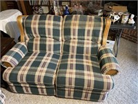 Plaid Fabric Loveseat