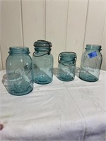 4 Blue Jars