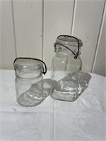 2 Vintage Glass Jars