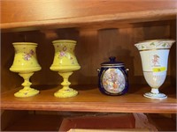 PAIR OF HAND PAINTED 20TH CENTURY VASES ,