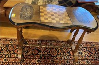 WALNUT CHESS GAME SIDE TABLE, CIRCA 1860,