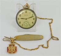 La Crosse Masonic Pocket Watch with 14k Gold 32nd