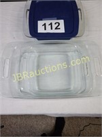 3 GLASS BAKING DISHES