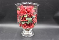 Large Glass Vase of Roses