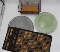 Place Mats, Metal Chargers & Wire Basket