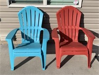 Blue & Red Patio Chairs