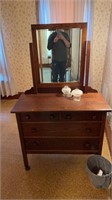 Vintage hand crafted wood dresser 66 h 40 w 19 d