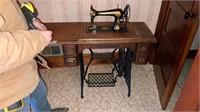 Singer pedal sewing machine with wrought iron