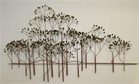MCM signed metal trees wall art C. Jere 54"
