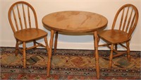 Child size wooden table and chairs solid