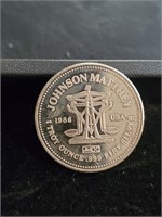 1986 Johnson Matthey 999 Silver Dollar