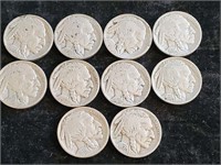 Ten Buffalo Nickels