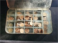 Container with Wheat Pennies