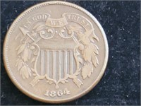 1864 2-Cent Coin Piece