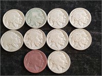 10 Buffalo Nickels