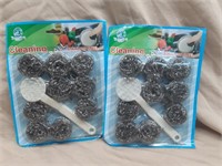 2 cnt of NEW  Steel Cleaning Balls and Handles