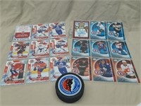 Hockey Hall of Fame Puck and Hockey Cards