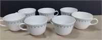 Lot of 7 Corelle / Corning Blue Garland Cups