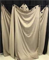 2 Curtain Panels Tan With Draw Handle