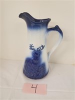 Staffordsmire 11 Inch Pitcher with a Deer