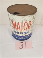 Major Anti- Freeze Metal Can