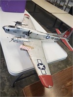 Vintage Wooden Bomber Plane Model