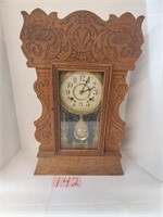 Ornate Wood Mantle Clock