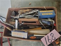 Tray lot of garage items and tool components