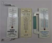 3 Small Advertising Thermometers: Ottawa, Lostant