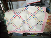 antiqued hand stitched quilt ( few stain spots)