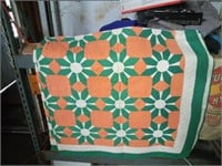 antique hand stitched quilt nice & clean