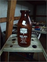 Himes Dairy Meadow Gold Amber milk bottle